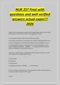 NUR 257 Final with&NewLine;questions and well verified&NewLine;answers actual exam&excl;&excl;&excl;&NewLine;2026