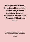 Principles of Business&comma; Marketing & Finance 2026 &vert; Study Guide&comma; Practice Questions&comma; Answers&comma; Rationales & Exam Review
