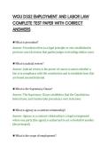 WGU D352 EMPLOYMENT AND LABOR LAW&NewLine;COMPLETE TEST PAPER WITH CORRECT&NewLine;ANSWERS