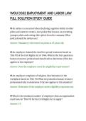 WGU D352 EMPLOYMENT AND LABOR LAW&NewLine;FULL SOLUTION STUDY GUIDE