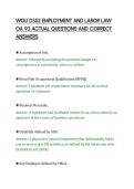 WGU D352 EMPLOYMENT AND LABOR LAW&NewLine;OA 93 ACTUAL QUESTIONS AND CORRECT&NewLine;ANSWERS