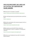 WGU D352 EMPLOYMENT AND LABOR LAW&NewLine;OA 93 ACTUAL TEST QUESTIONS AND&NewLine;SOLVED ANSWERS