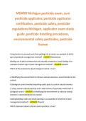 MDARD Michigan pesticide exam&comma; core pesticide applicator&comma; pesticide applicator certification&comma; pesticide safety&comma; pesticide regulations Michigan&comma; applicator exam study guide&comma; pesticide handling procedures&comma; environmental safety pesticides&comma; pesticide license