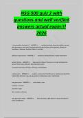 NSG 500 quiz 2 with&NewLine;questions and well verified&NewLine;answers actual exam&excl;&excl;&excl;&NewLine;2026