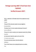 Portage Learning A&P 2 Final Exam And Updated Verified Answers 2027&period; 