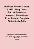 Business Finance Chapter 1 2026 &vert; Study Guide&comma; Practice Questions&comma; Answers&comma; Rationales & Exam Review