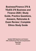 Business&sol;Finance 276 & TExES 276 Business and Finance 2026 &vert; Study Guide&comma; Practice Questions&comma; Answers&comma; Rationales & Exam Review