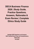 DECA Business Finance 2026 &vert; Study Guide&comma; Practice Questions&comma; Answers&comma; Rationales & Exam Review