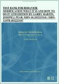 Behavior Modification&colon; What It Is and How to Do It&comma; 12th Edition by Garry Martin & Joseph J&period; Pear &ndash; Comprehensive Test Bank & Exam Preparation Guarantee Pass