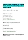 WGU D378 DIGITAL MARKETING SCIENCE&NewLine;EXAM SCRIPT WITH VERIFIED QUESTIONS&NewLine;AND ANSWERS