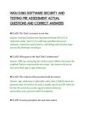WGU D385 SOFTWARE SECURITY AND&NewLine;TESTING PRE ASSESSMENT ACTUAL&NewLine;QUESTIONS AND CORRECT ANSWERS