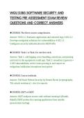 WGU D385 SOFTWARE SECURITY AND&NewLine;TESTING PRE ASSESSMENT EXAM REVIEW&NewLine;QUESTIONS AND CORRECT ANSWERS