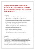 NUR 265 EXAMS 1&ndash;3 & FINAL MEDICAL&NewLine;SURGICAL NURSING &lpar;VERIFIED ANSWERS&rpar; &NewLine;PLUS RATIONALES 2026&sol;2027 Q&A &vert; INSTANT &NewLine;DOWNLOAD PDF 