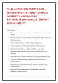 NURS 316 PHARMACOLOGY EXAM 1 &NewLine;QUESTIONS AND CORRECT ANSWERS &NewLine;&lpar;VERIFIED ANSWERS&rpar; PLUS &NewLine;RATIONALES 2026-2027 Q&A &vert; INSTANT &NewLine;DOWNLOAD PDF