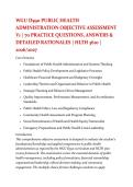 WGU D590 PUBLIC HEALTH &NewLine;ADMINISTRATION OBJECTIVE ASSESSMENT &NewLine;V1 &vert; 70 PRACTICE QUESTIONS&comma; ANSWERS & &NewLine;DETAILED RATIONALES &vert; HLTH 3610 &vert; &NewLine;2026&sol;2027 