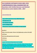 NLN NURSING ENTRANCE EXAM &lpar;NEX&rpar; 2026 &NewLine;COMPREHENSIVE FINAL EXAMINATION 180 &NewLine;Questions with Verified Answers and Detailed &NewLine;Rationales&vert;&vert; Latest Update 2026 &ndash; 2027 