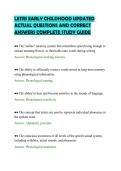 LETRS EARLY CHILDHOOD UPDATED&NewLine;ACTUAL QUESTIONS AND CORRECT&NewLine;ANSWERS COMPLETE STUDY GUIDE&NewLine;