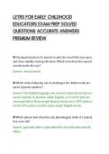 LETRS FOR EARLY CHILDHOOD&NewLine;EDUCATORS EXAM PREP SOLVED&NewLine;QUESTIONS ACCURATE ANSWERS&NewLine;PREMIUM REVIEW
