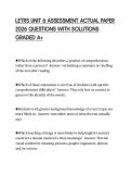 LETRS UNIT 6 ASSESSMENT ACTUAL PAPER&NewLine;2026 QUESTIONS WITH SOLUTIONS&NewLine;GRADED A&plus;&NewLine;