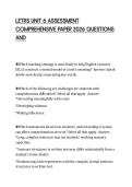 LETRS UNIT 6 ASSESSMENT&NewLine;COMPREHENSIVE PAPER 2026 QUESTIONS&NewLine;AND&NewLine;