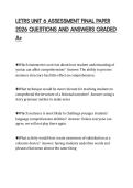 LETRS UNIT 6 ASSESSMENT FINAL PAPER&NewLine;2026 QUESTIONS AND ANSWERS GRADED&NewLine;A&plus;