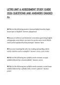 LETRS UNIT 6 ASSESSMENT STUDY GUIDE&NewLine;2026 QUESTIONS AND ANSWERS GRADED&NewLine;A&plus;