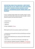 NUR 200 FINAL EXAM ACTUAL EXAM 2026 &vert;&vert; MOST RECENT &NewLine;EXAM 2026&vert;2027 ACTUAL COMPLETE REAL EXAM QUESTIONS &NewLine;AND CORRECT ANSWERS &lpar;VERIFIED ANSWERS&rpar; ALREADY &NewLine;GRADED A&plus; &vert; GUARANTEED SUCCESS&excl;&excl; NEWEST EXAM &vert; JUST &NewLine;RELEASED&excl;&excl;