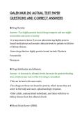 GALEN NUR 210 ACTUAL TEST PAPER&NewLine;QUESTIONS AND CORRECT ANSWERS&NewLine;