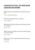 GALEN NUR 210 ACTUAL TEST PAPER SOLVED&NewLine;QUESTIONS AND ANSWERS
