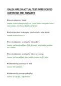 GALEN NUR 210 ACTUAL TEST PAPER SOLVED&NewLine;QUESTIONS AND ANSWERS