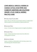 LEWIS MEDICAL SURGICAL NURSING IN&NewLine;CANADA ACTUAL EXAM PAPER 2026&NewLine;COMPLETE QUESTIONS AND SOLUTIONS&NewLine;GRADED A PLUS CLINICAL NURSING&NewLine;PRACTICE GUIDE&NewLine;