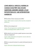 LEWIS MEDICAL SURGICAL NURSING IN&NewLine;CANADA EXAM PREP 2026 SOLVED&NewLine;QUESTIONS ANSWERS GRADED A PLUS&NewLine;PATHOPHYSIOLOGY AND INTERVENTIONS&NewLine;HANDBOOK&NewLine;