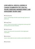 LEWIS MEDICAL SURGICAL NURSING IN&NewLine;CANADA EXAMINATION TEST 2026 FULL&NewLine;SOLVED QUESTIONS ANSWERS PATIENT CARE&NewLine;MANAGEMENT REVIEW SHEET&NewLine;