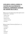 LEWIS MEDICAL SURGICAL NURSING ALL&NewLine;CHAPTERS 2026 EXAM PREPARATION&NewLine;WORKBOOK COMPREHENSIVE QUESTIONS&NewLine;AND ANSWERS HIGH SCORE A&plus;
