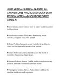 LEWIS MEDICAL SURGICAL NURSING ALL&NewLine;CHAPTERS 2026 PRACTICE SET MOCK EXAM&NewLine;REVISION NOTES AND SOLUTIONS EXPERT&NewLine;GRADE A&plus;