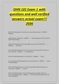 DHN 101 Exam 1 with&NewLine;questions and well verified&NewLine;answers actual exam&excl;&excl;&excl;&NewLine;2026
