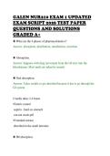 GALEN NUR210 EXAM 1 UPDATED&NewLine;EXAM SCRIPT 2026 TEST PAPER&NewLine;QUESTIONS AND SOLUTIONS&NewLine;GRADED A&plus;