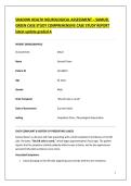 SHADOW HEALTH NEUROLOGICAL ASSESSMENT &ndash; SAMUEL &NewLine;GREEN CASE STUDY COMPREHENSIVE CASE STUDY REPORT &NewLine;latest update graded A