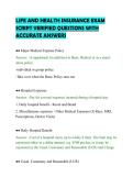 LIFE AND HEALTH INSURANCE EXAM&NewLine;SCRIPT VERIFIED QUESTIONS WITH&NewLine;ACCURATE ANSWERS
