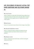 LIFE&colon; THE SCIENCE OF BIOLOGY ACTUAL TEST&NewLine;PAPER QUESTIONS AND SOLUTIONS GRADED&NewLine;A&plus;&NewLine;