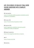 LIFE&colon; THE SCIENCE OF BIOLOGY FINAL PAPER&NewLine;SOLVED QUESTIONS WITH COMPLETE&NewLine;ANSWERS&NewLine;