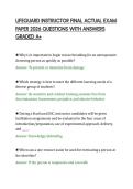 LIFEGUARD INSTRUCTOR FINAL ACTUAL EXAM&NewLine;PAPER 2026 QUESTIONS WITH ANSWERS&NewLine;GRADED A&plus;