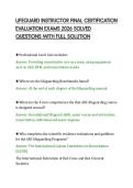 LIFEGUARD INSTRUCTOR FINAL CERTIFICATION&NewLine;EVALUATION EXAMS 2026 SOLVED&NewLine;QUESTIONS WITH FULL SOLUTION&NewLine;