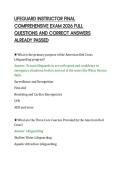 LIFEGUARD INSTRUCTOR FINAL&NewLine;COMPREHENSIVE EXAM 2026 FULL&NewLine;QUESTIONS AND CORRECT ANSWERS&NewLine;ALREADY PASSED&NewLine;