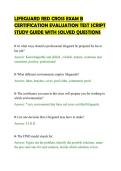 LIFEGUARD RED CROSS EXAM B&NewLine;CERTIFICATION EVALUATION TEST SCRIPT&NewLine;STUDY GUIDE WITH SOLVED QUESTIONS&NewLine;