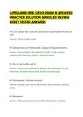 LIFEGUARD RED CROSS EXAM B UPDATED&NewLine;PRACTICE SOLUTION BUNDLED REVIEW&NewLine;SHEET TESTED ANSWERS&NewLine;