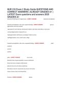 NUR 216 Exam 2 Study Guide QUESTIONS AND CORRECT ANSWERS &vert; ALREADY GRADED A&plus; &vert; LATEST Exam questions and answers 2026 GRADED A&plus;