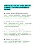 LIFESPAN ACTUAL TEST PAPER UPDATED&NewLine;COMPLETE QUESTIONS WITH VERIFIED&NewLine;ANSWERS&NewLine;
