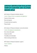 LIFESPAN CERTIFICATION EVALUATION&NewLine;COMPLETE QUESTIONS AND SOLUTIONS&NewLine;GRADED APLUS&NewLine;