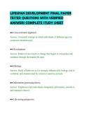 LIFESPAN DEVELOPMENT FINAL PAPER&NewLine;TESTED QUESTIONS WITH VERIFIED&NewLine;ANSWERS COMPLETE STUDY SHEET